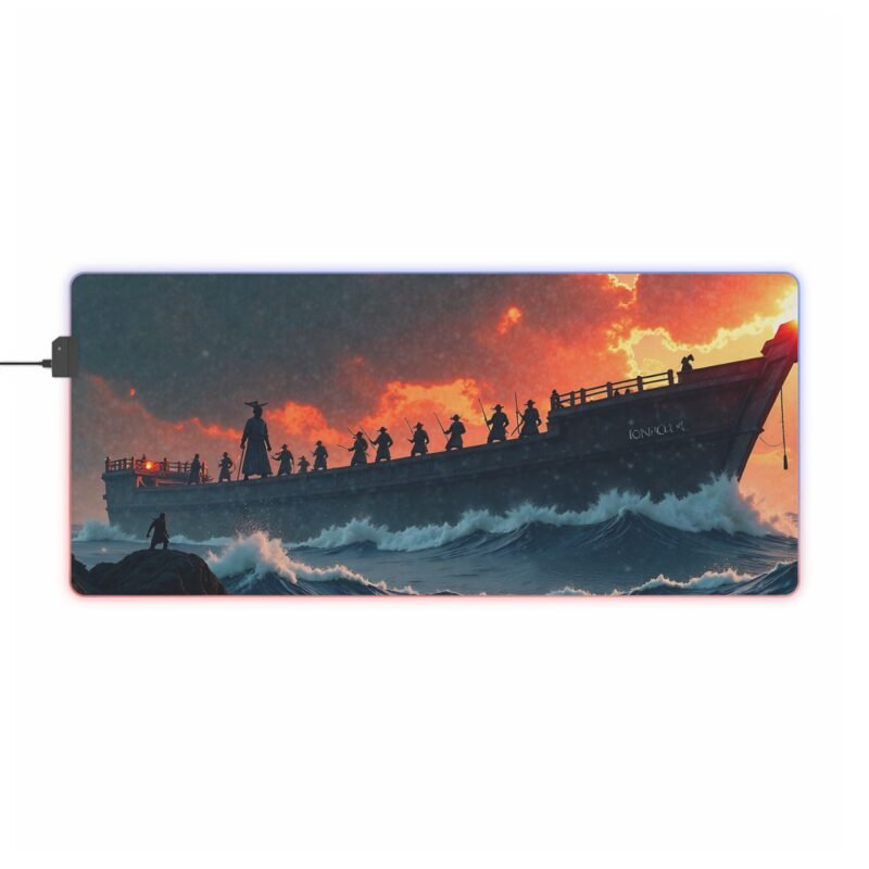 Samurai Gaming Mouse Pad with Epic Warrior Ship Design for Precision and Style - Image 9