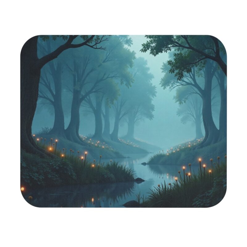 Forest Desk Mat with Tranquil Pathway Design for a Serene Workspace