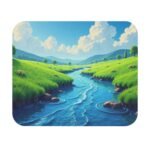 Nature Themed Desk Mat with Tranquil River Scene for a Peaceful Workspace