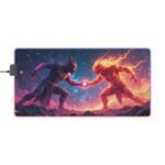 LED Gaming Mouse Pad with Cosmic Warrior Design for Ultimate Precision and Immersion