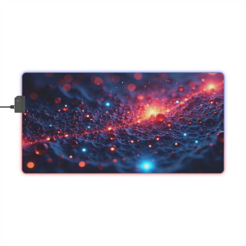 Galaxy Gaming Mouse Pad with Vibrant LED Lights and Cosmic Deep-Space Design