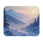 Winter Desk Mat with Tranquil Snowy Landscape for a Calm Workstation