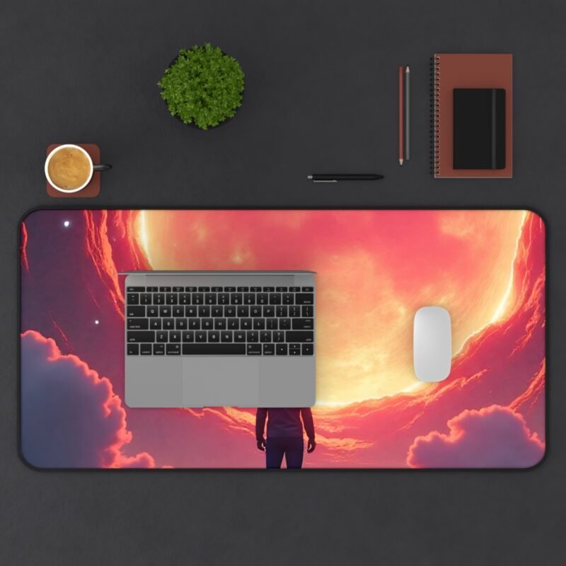 Galaxy Desk Mat with Fiery Celestial Design for Astronomical Inspiration - Image 11