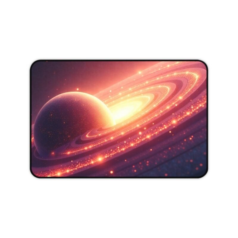 Cosmic Space Desk Mat with Radiant Planet Design for Inspired Productivity