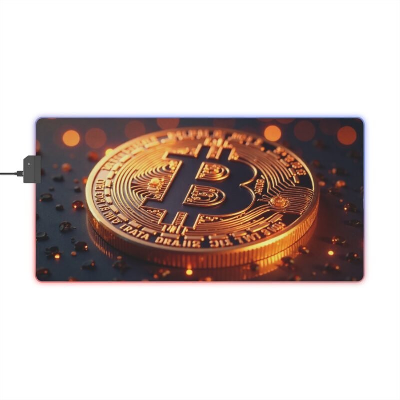 Bitcoin Gaming Mouse Pad for Gamers with Precision Surface and Crypto Design