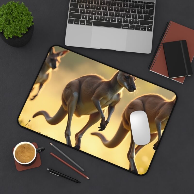 Nature-Themed Desk Mat with Kangaroo Meadow Design for an Inspiring Workspace - Image 4