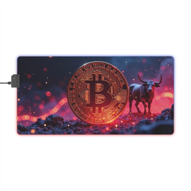 Bitcoin Gaming Mouse Pad with Bullish Design for Traders and Gamers