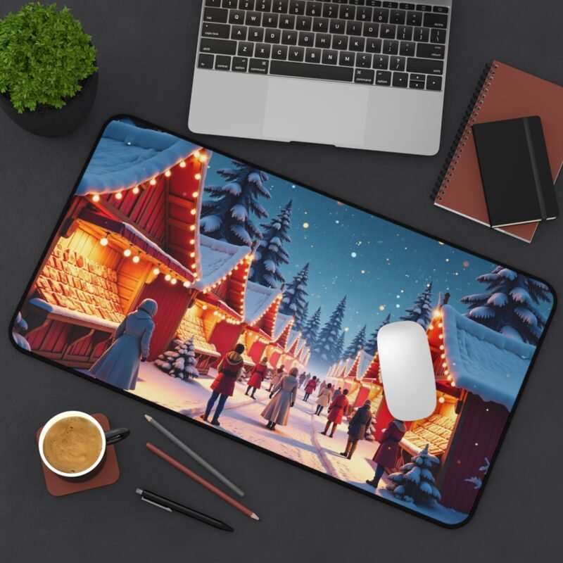 Winter Wonderland Desk Mat with Festive Snowy Scenery for Cozy Holiday Vibes - Image 8