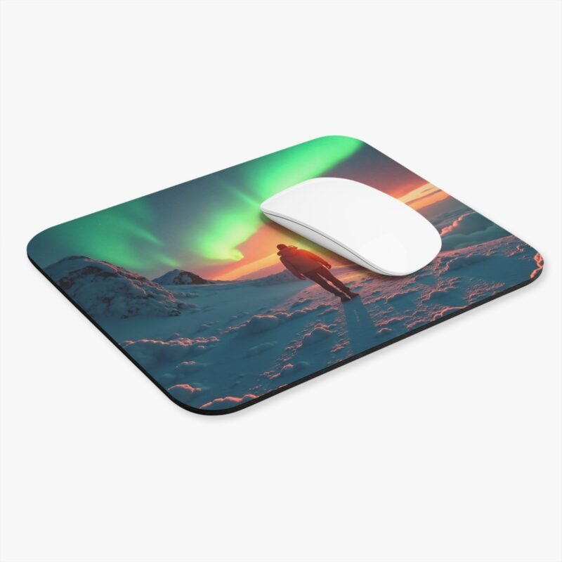 Northern Lights Desk Mat with Winter Wonderland Aurora Borealis Design - Image 3