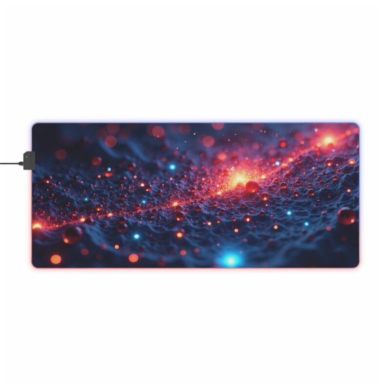 Galaxy Gaming Mouse Pad with Vibrant LED Lights and Cosmic Deep-Space Design - Image 9