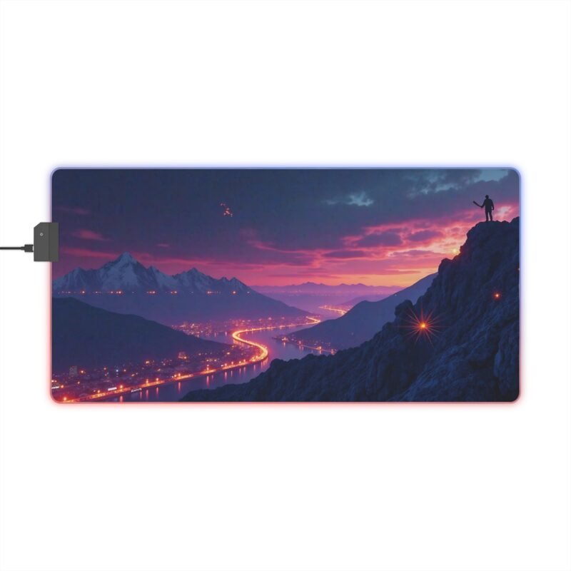 Gaming Mouse Pad with Scenic Design Twilight Summit Cityscape