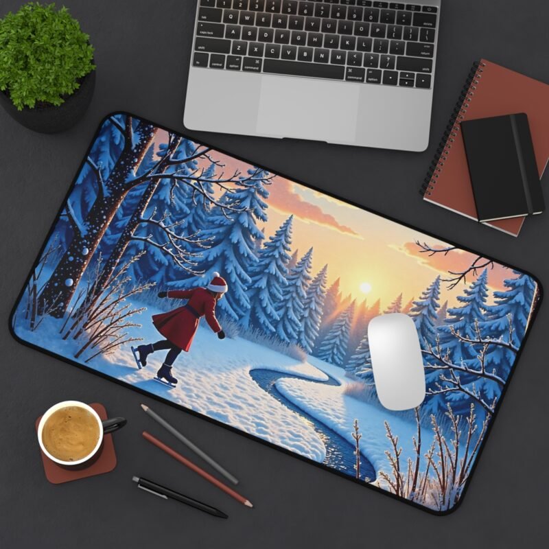 Winter Desk Mat with Tranquil Snowy Landscape for a Calming Workspace - Image 8