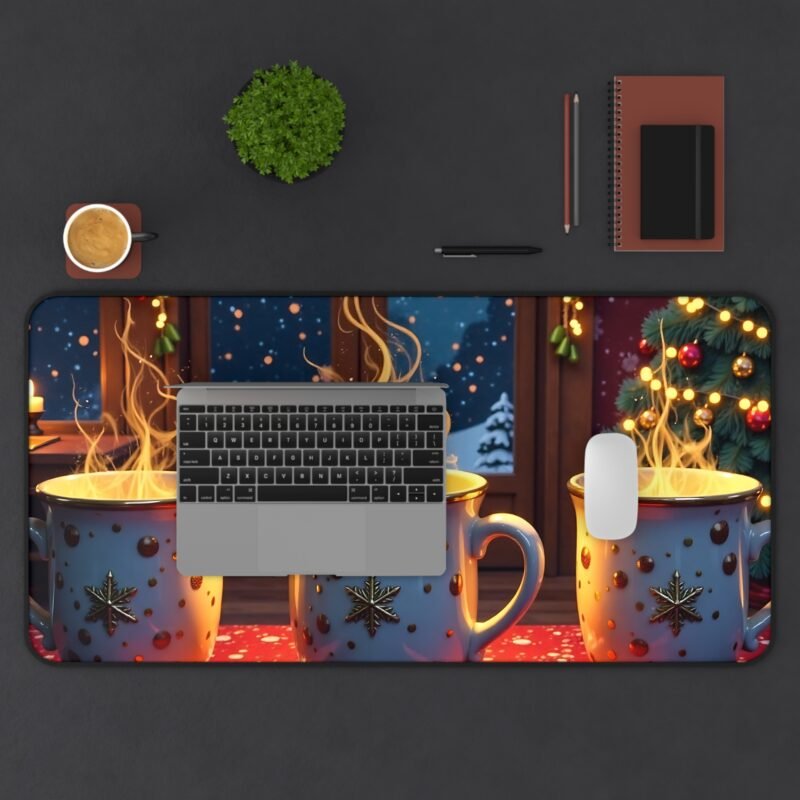 Cozy Christmas Desk Mat with Festive Mug Design for Holiday Vibes - Image 11