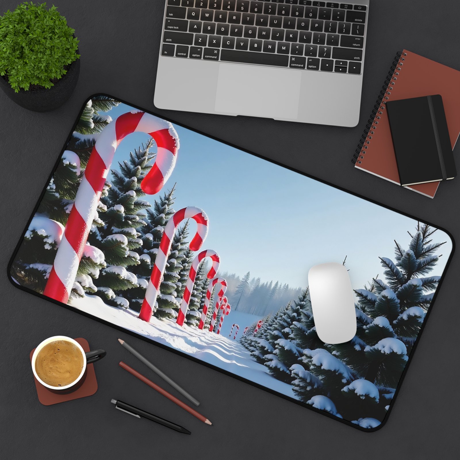 Festive Christmas Desk Mat with Winter Wonderland Design for Holiday Cheer - Image 8