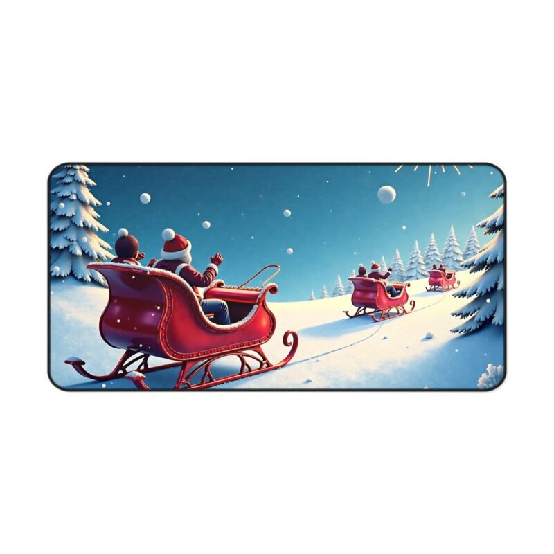 Christmas Desk Mat Sleigh Ride Design Festive and Winter-Themed Office Decor - Image 9