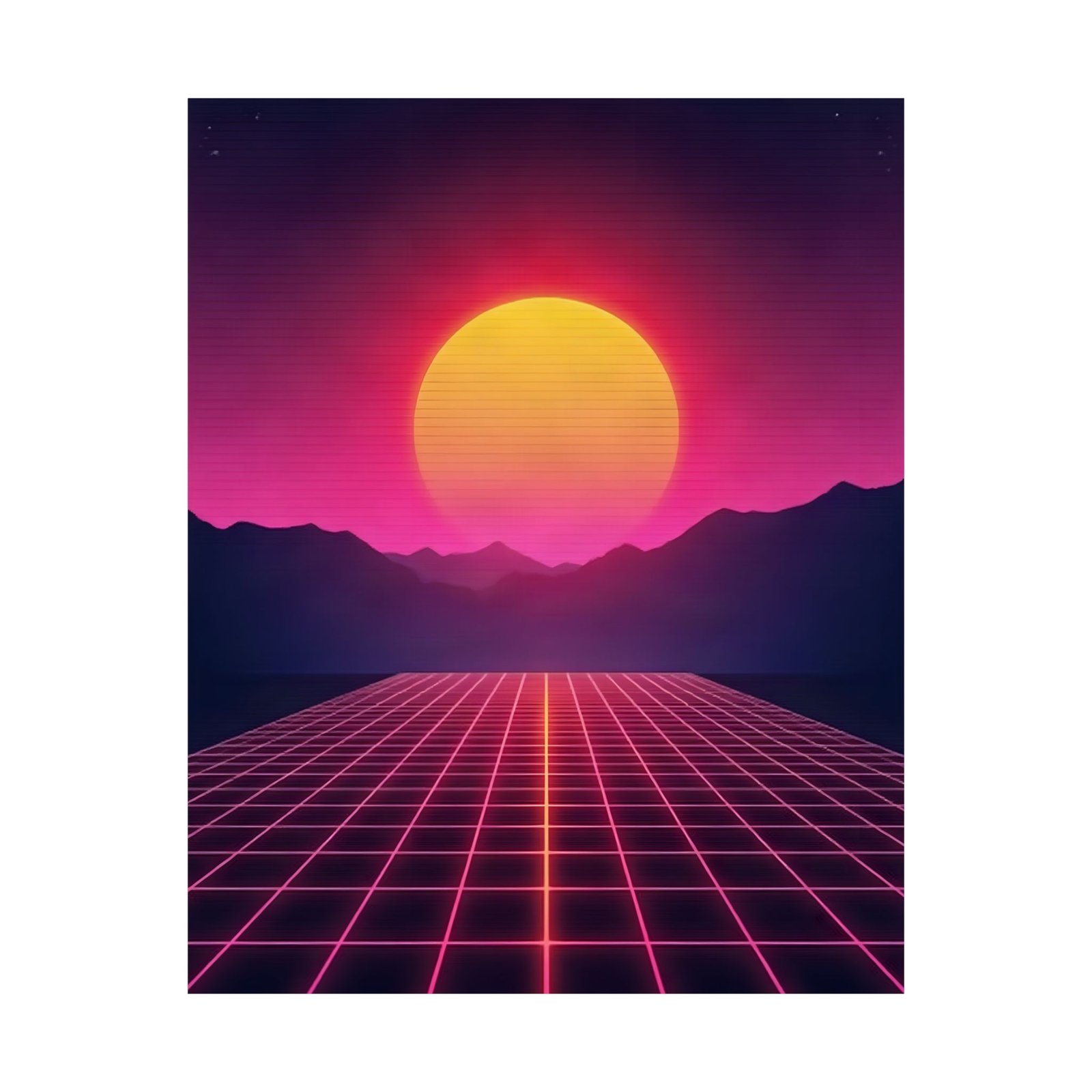 Synthwave Sunset Poster — Retro 80s Wall Art for Gaming Setup - Image 6