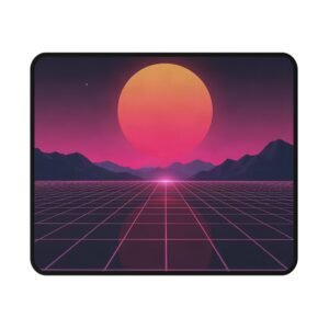 Synthwave Sunset Gaming Mouse Pad — Retro 80s Non-Slip Mousepad