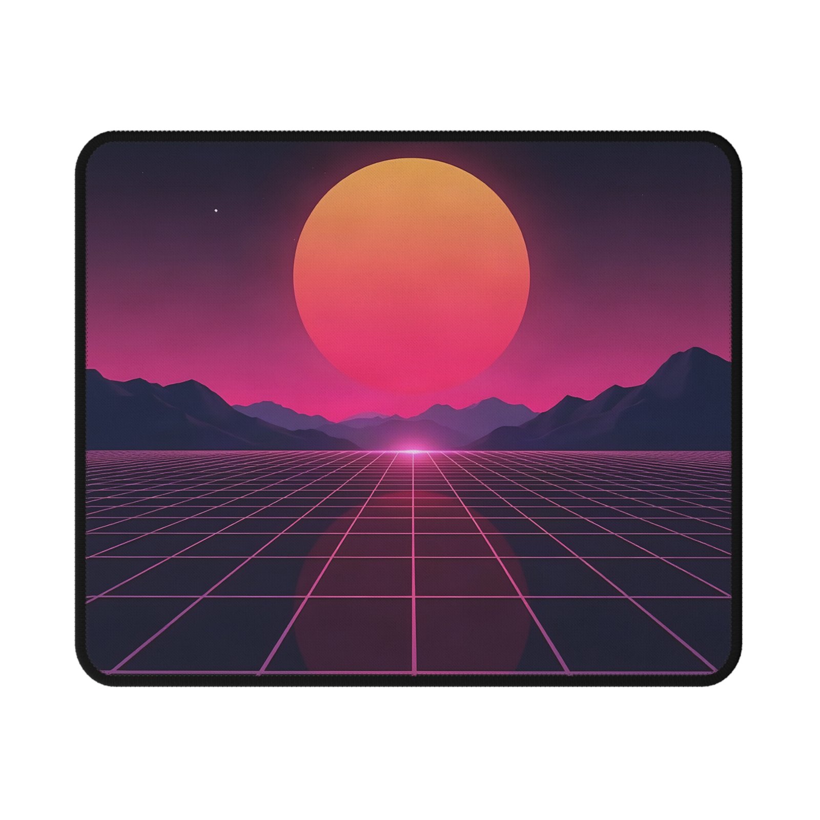 Synthwave Sunset Gaming Mouse Pad — Retro 80s Non-Slip Mousepad