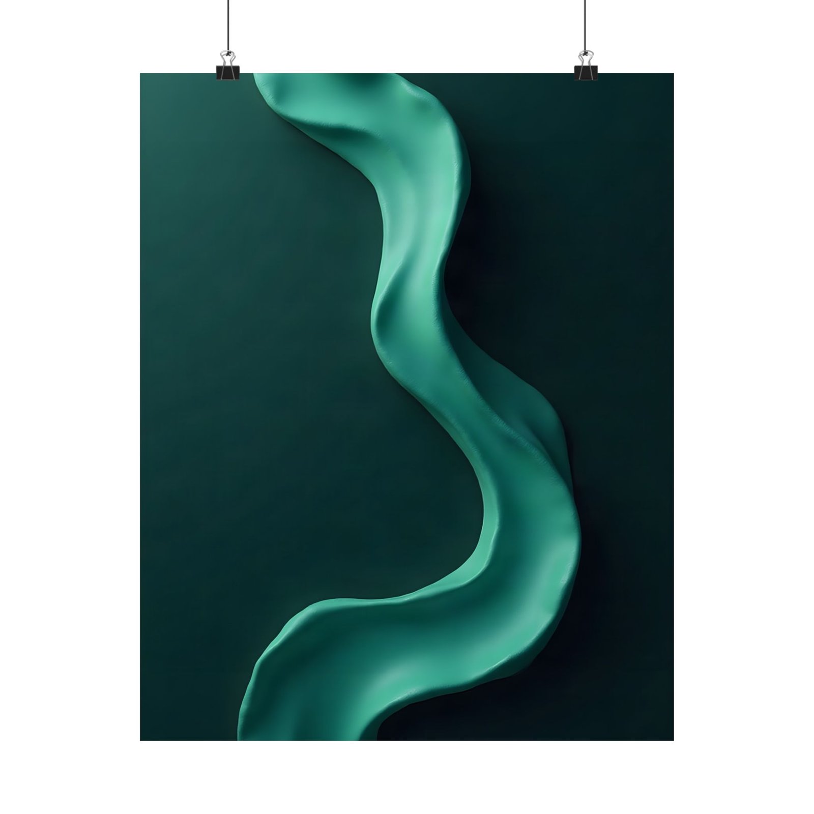 Emerald Flow Poster — Abstract Green Wall Art Print - Image 5
