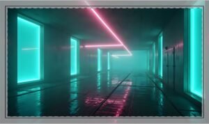 Neon District XL Gaming Desk Mat — Cyberpunk Extended Mouse Pad
