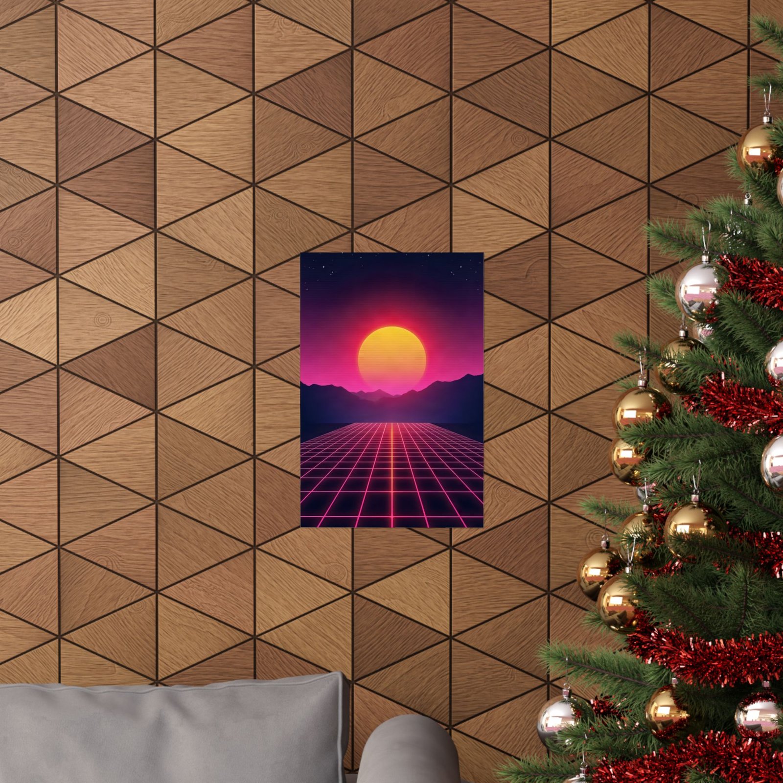 Synthwave Sunset Poster — Retro 80s Wall Art for Gaming Setup - Image 12
