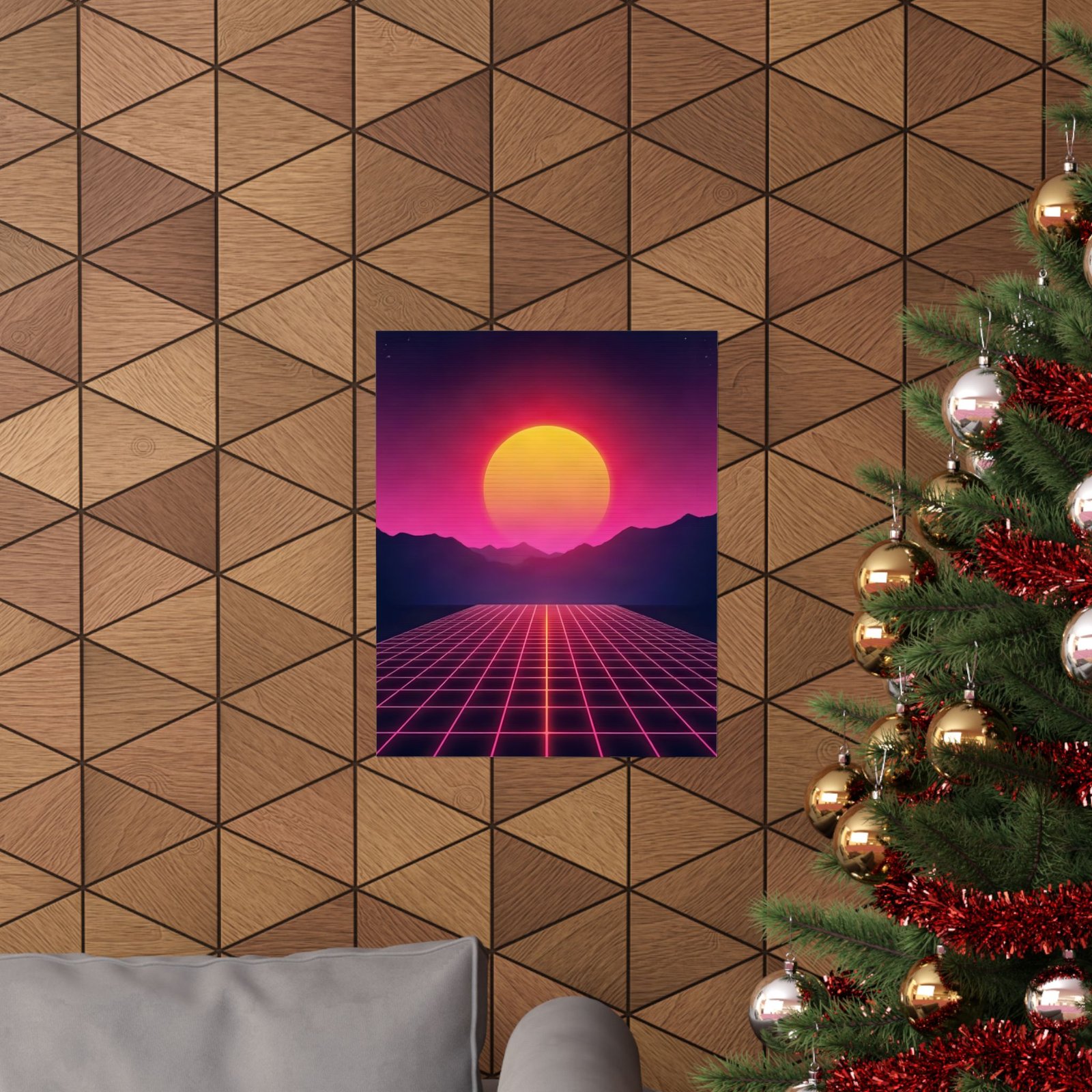 Synthwave Sunset Poster — Retro 80s Wall Art for Gaming Setup - Image 8