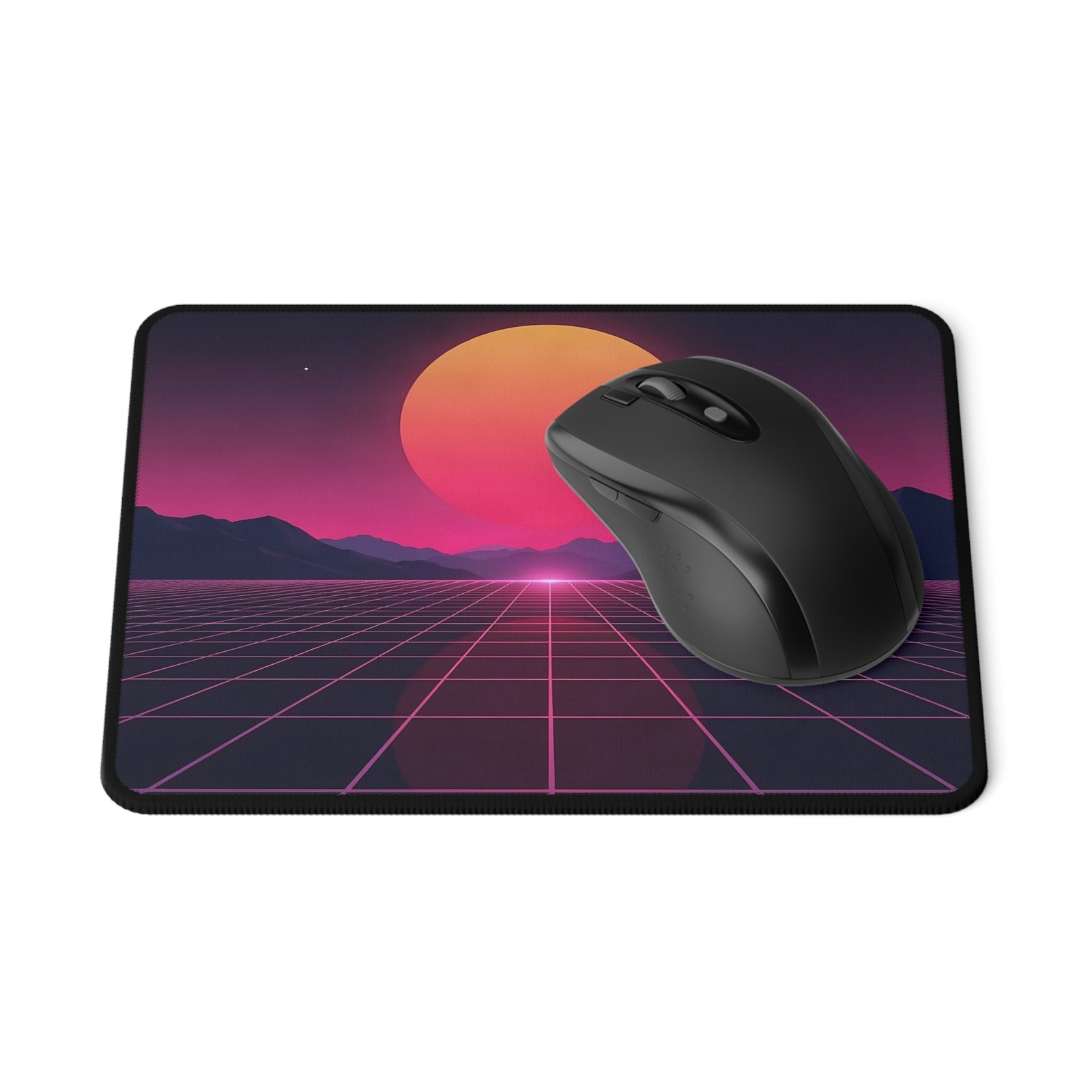 Synthwave Sunset Gaming Mouse Pad — Retro 80s Non-Slip Mousepad - Image 3
