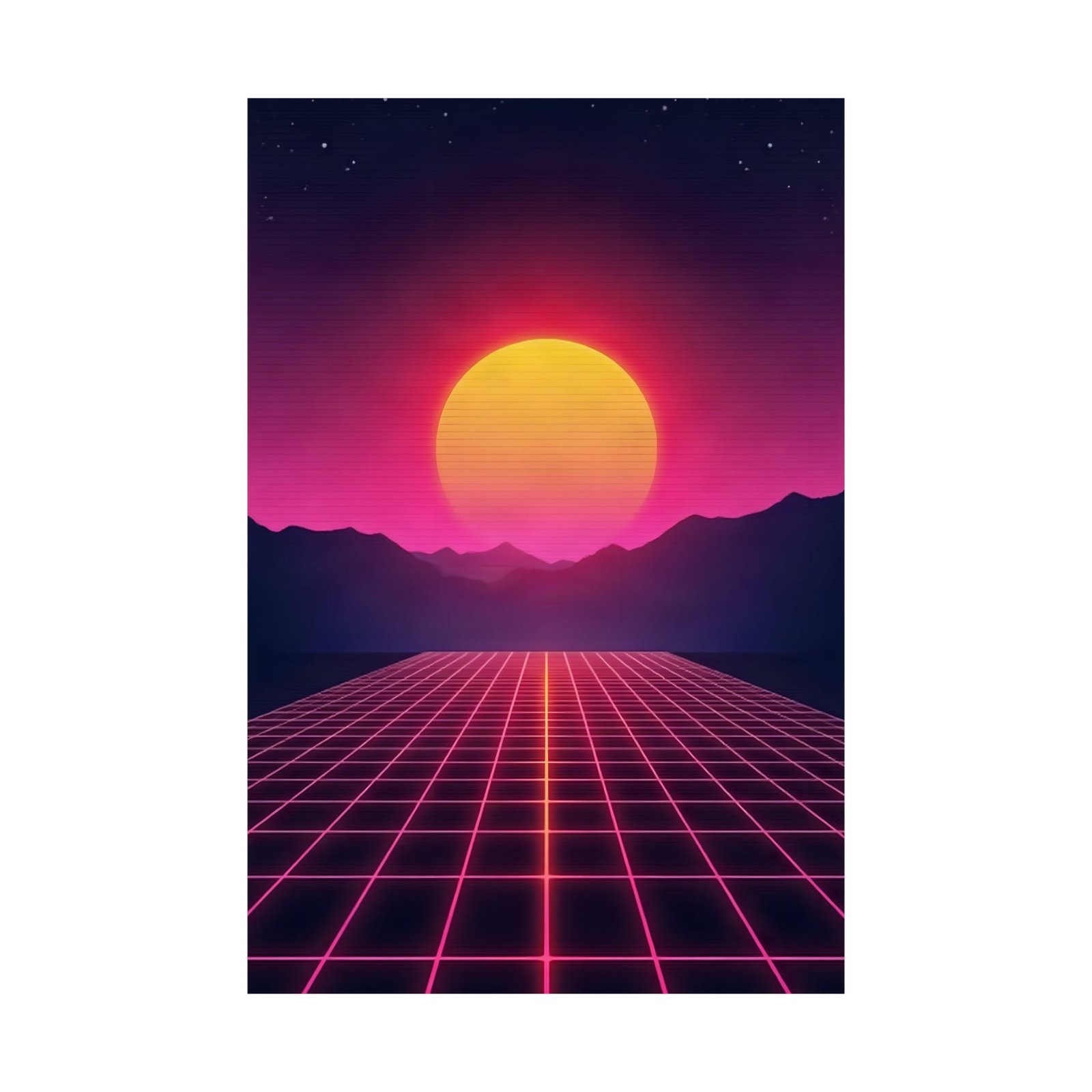 Synthwave Sunset Poster — Retro 80s Wall Art for Gaming Setup - Image 10