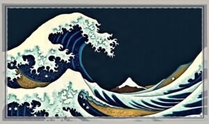 Great Wave XL Gaming Desk Mat — Japanese Art Extended Desk Pad