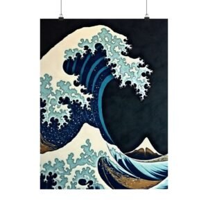 Great Wave Poster — Japanese Art Print for Desk Setup