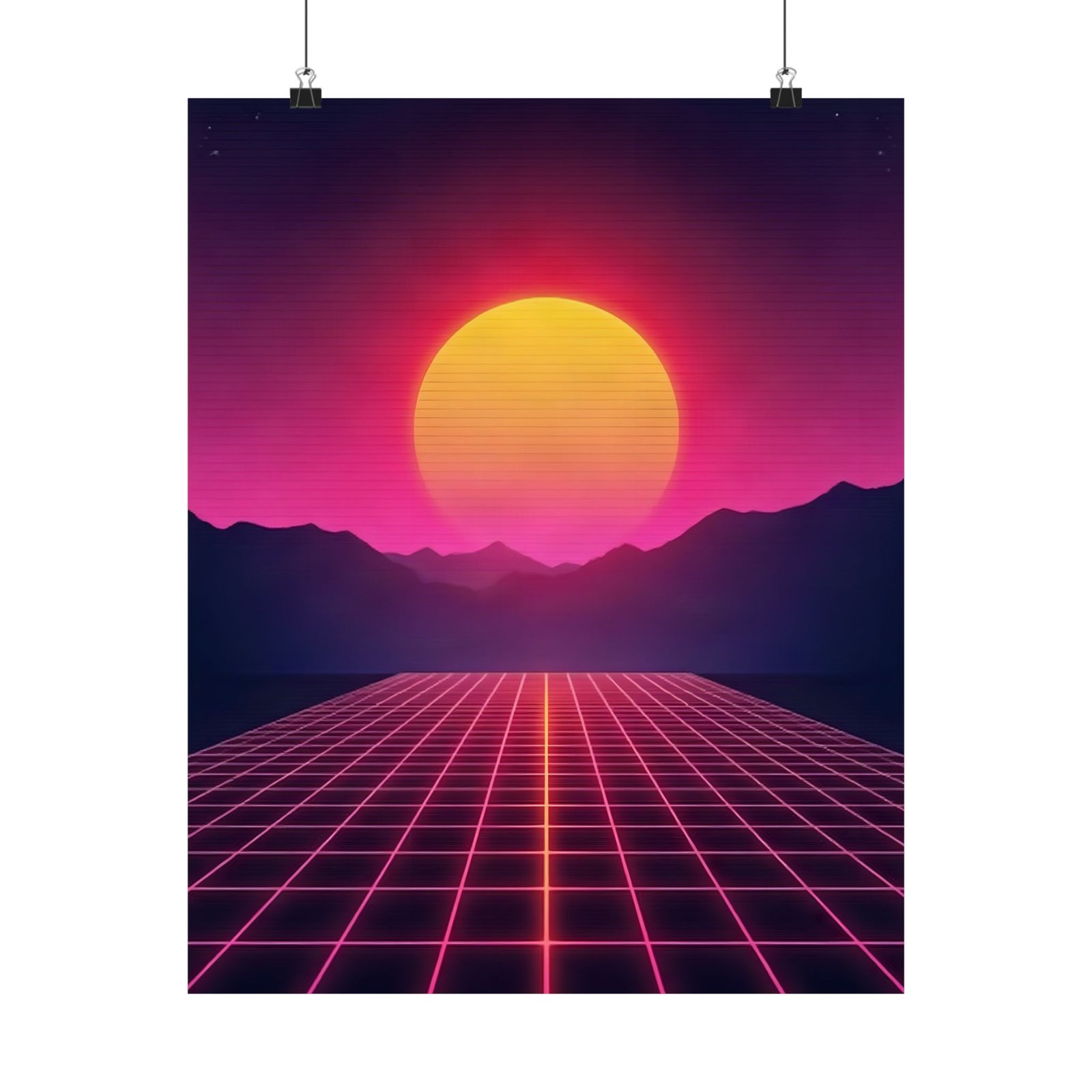Synthwave Sunset Poster — Retro 80s Wall Art for Gaming Setup - Image 5
