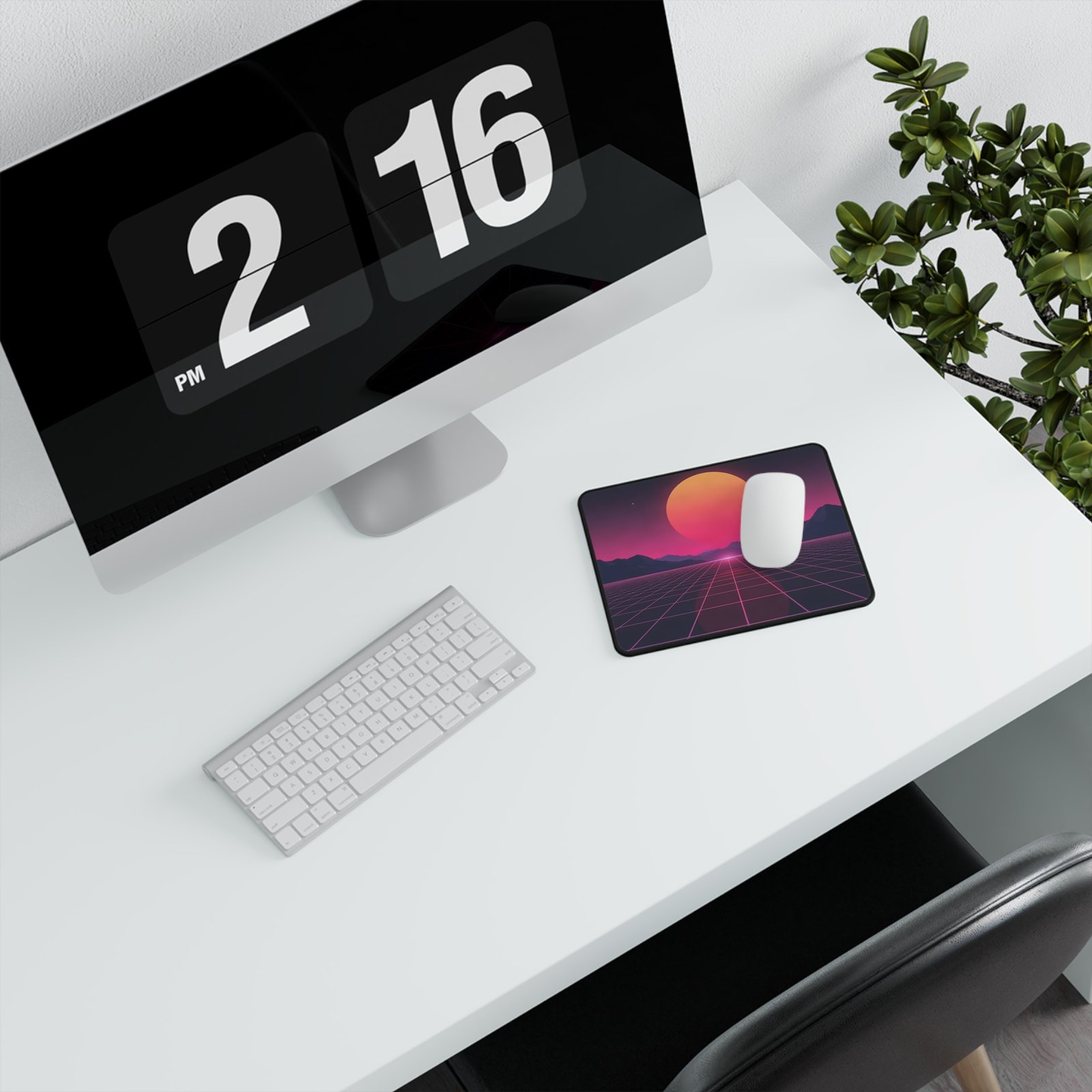 Synthwave Sunset Gaming Mouse Pad — Retro 80s Non-Slip Mousepad - Image 4
