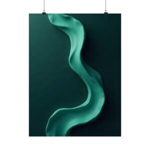 Emerald Flow Poster — Abstract Green Wall Art Print