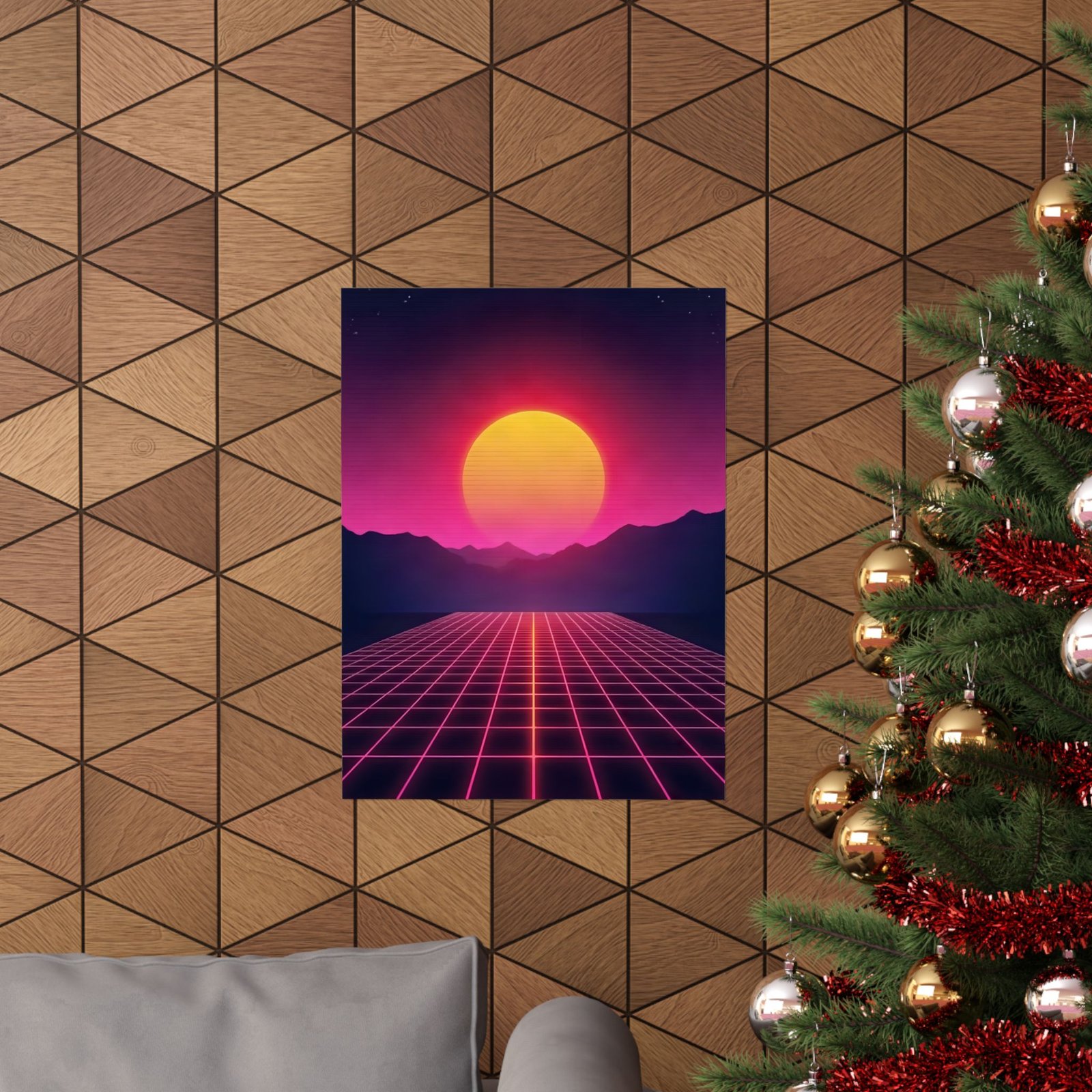 Synthwave Sunset Poster — Retro 80s Wall Art for Gaming Setup - Image 4