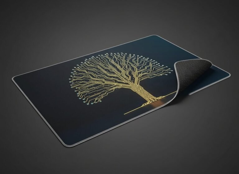 Circuit Bloom Desk Mat — Cyber Botanical XL Extended Mouse Pad