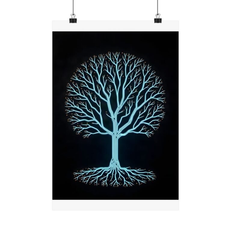 Circuit Bloom Poster — Cyber Botanical Wall Art Print