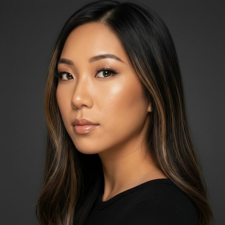 Editorial headshot of Lana, the MousePady brand character, against a dark backdrop