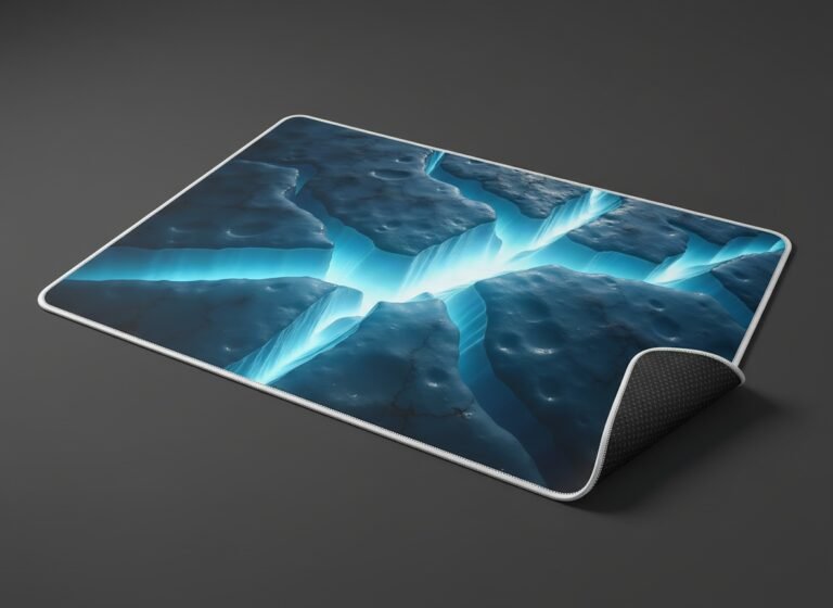 Glacier Break Desk Mat – Aerial Ice Fracture Print