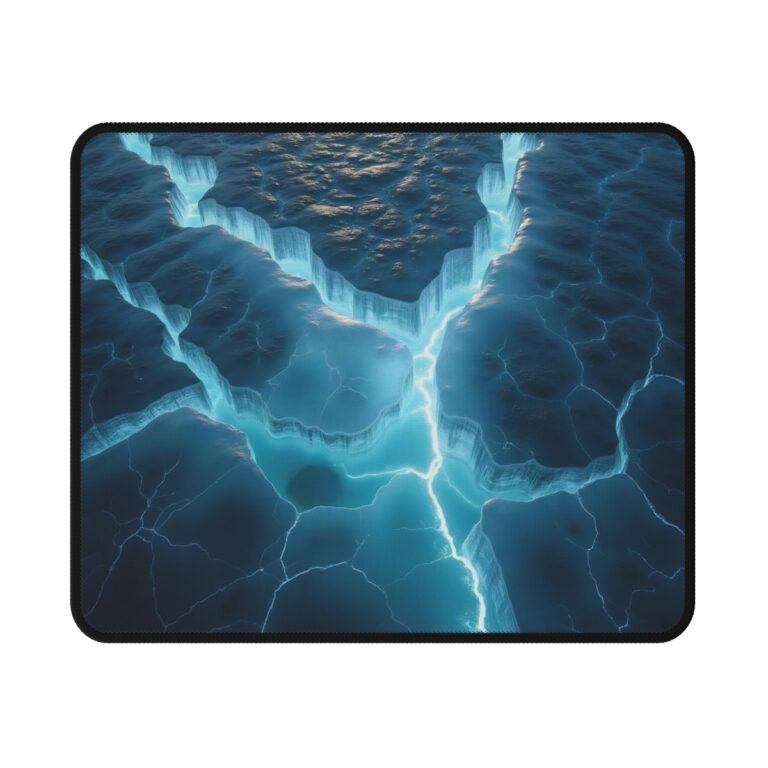 Glacier Break Mouse Pad – Aerial Cyan Ice Print
