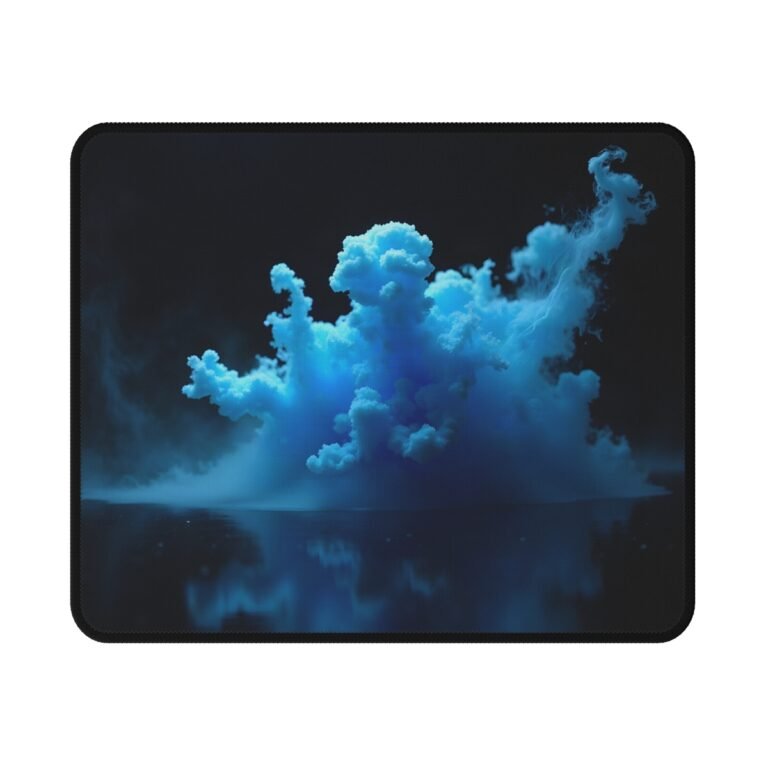 Ink Bloom Mouse Pad – Indigo Fluid Art Desk Accent