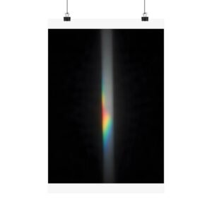 Prism Split unframed, hanging from binder clips against a plain wall